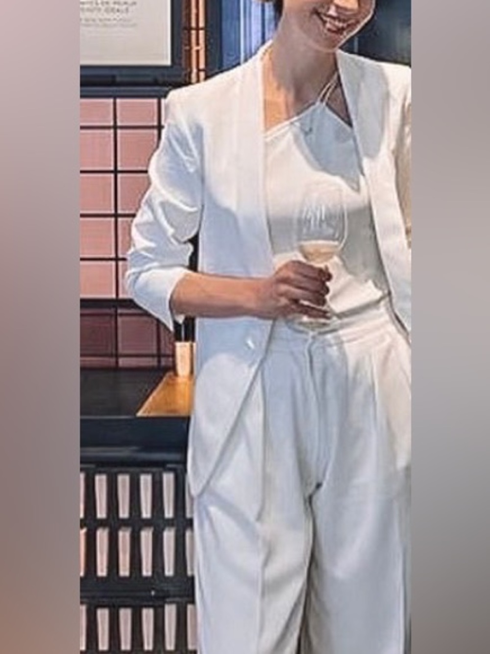 Crisp All-White Blazer & Trousers Set